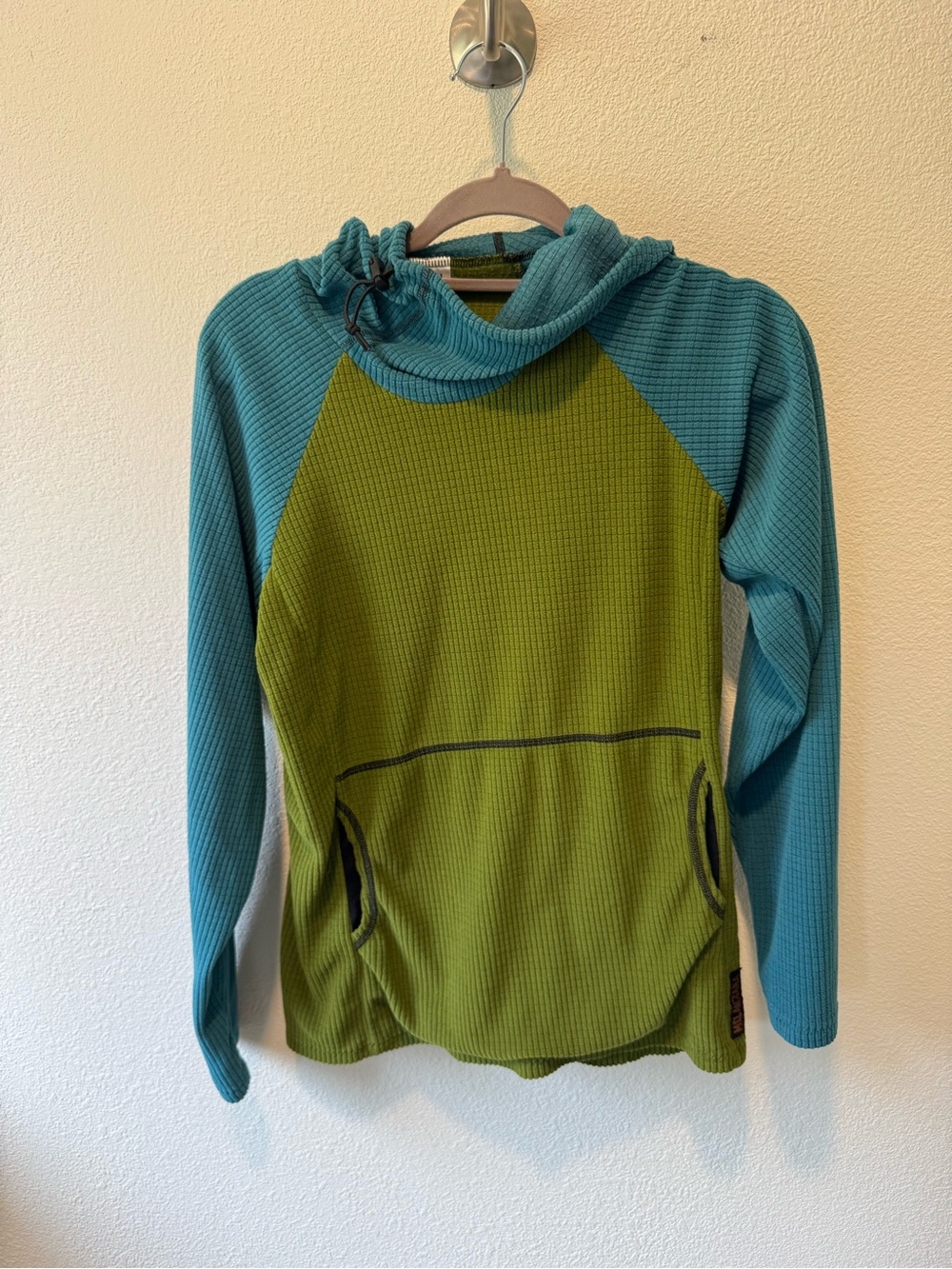 Melanzana Green and Teal Waffle Hoodie